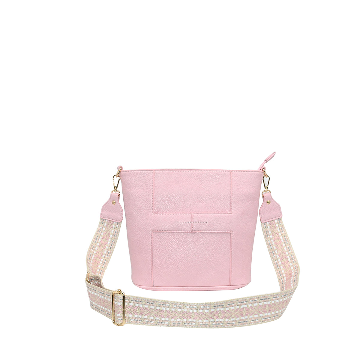 872936 Vesker, IRIA liten crossbag med mønstret rem -lys rosa