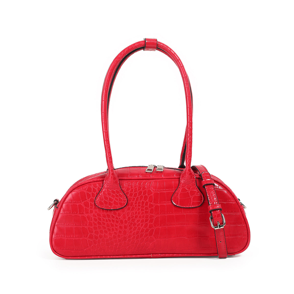 873023 Vesker, INEA lav croco clutch - rød