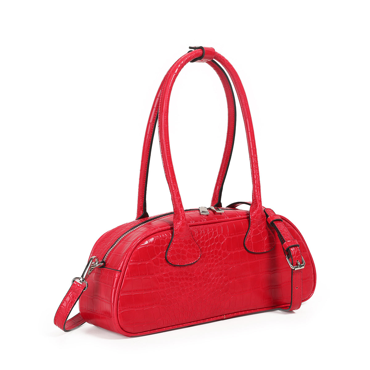 873023 Vesker, INEA lav croco clutch - rød