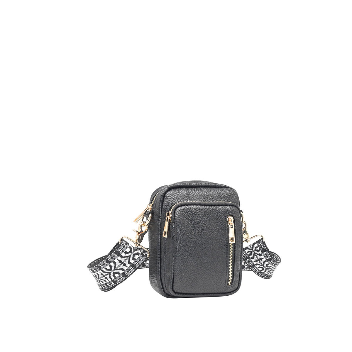 873101 Vesker, LEVI CityBag med mønstret rem - svart