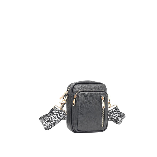 873101 Vesker, LEVI CityBag med mønstret rem - svart