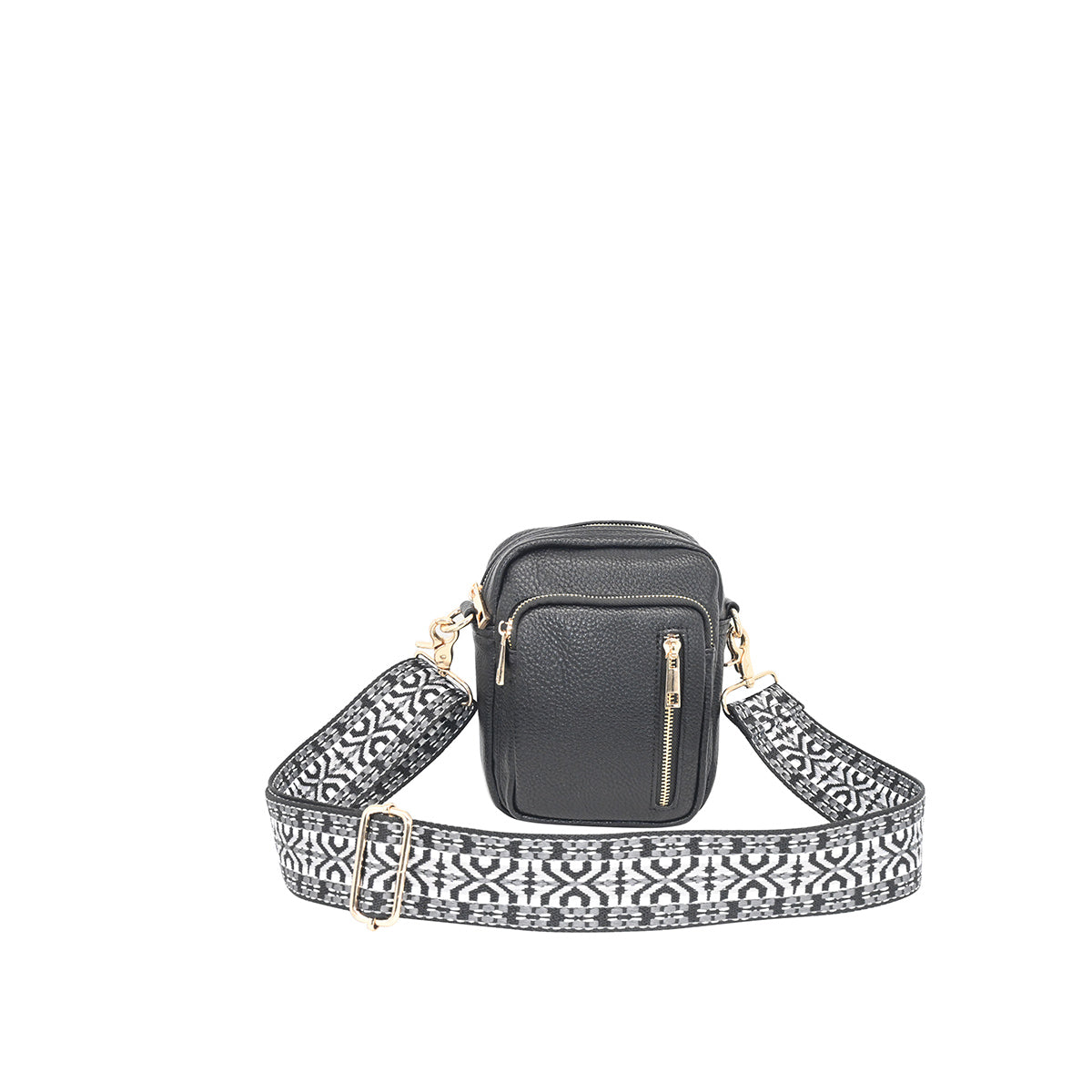 873101 Vesker, LEVI CityBag med mønstret rem - svart