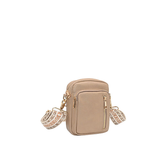 873105 Vesker, LEVI CityBag med mønstret rem - beiget