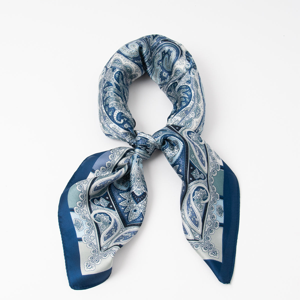 876741  Skjerf, Lite skjerf paisley mønster  - blå