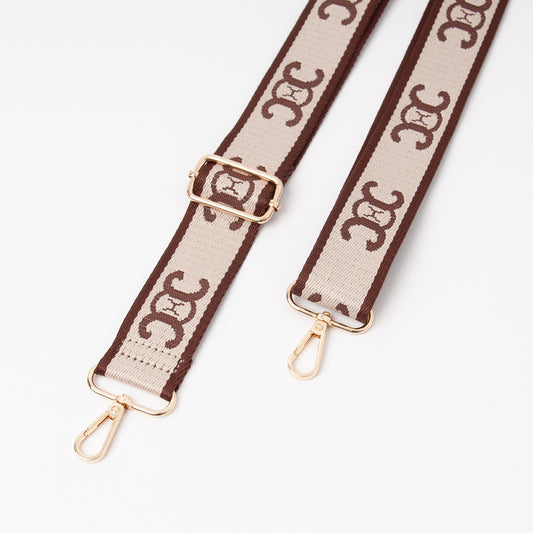 877621 Vesker, Skulderrem CC print 3,8 cm - burgunder