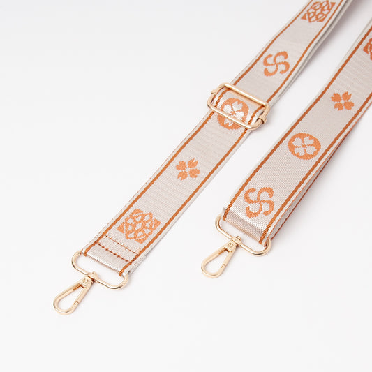 877703 Vesker, Skulderrem LV print 3,8 cm - offwhite