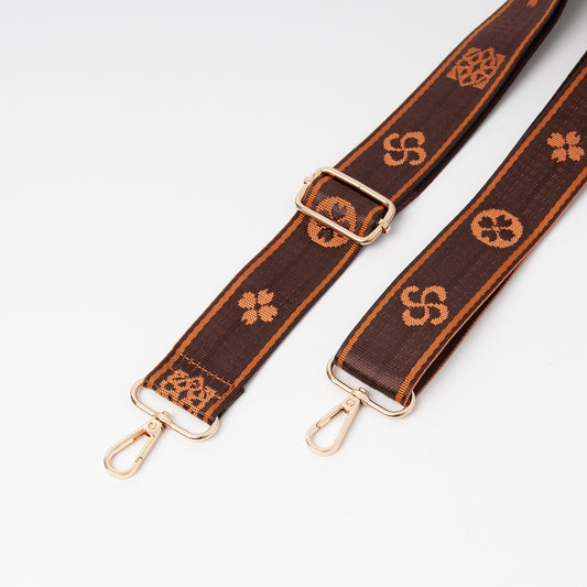 877711 Vesker, Skulderrem LV print 3,8 cm - brun