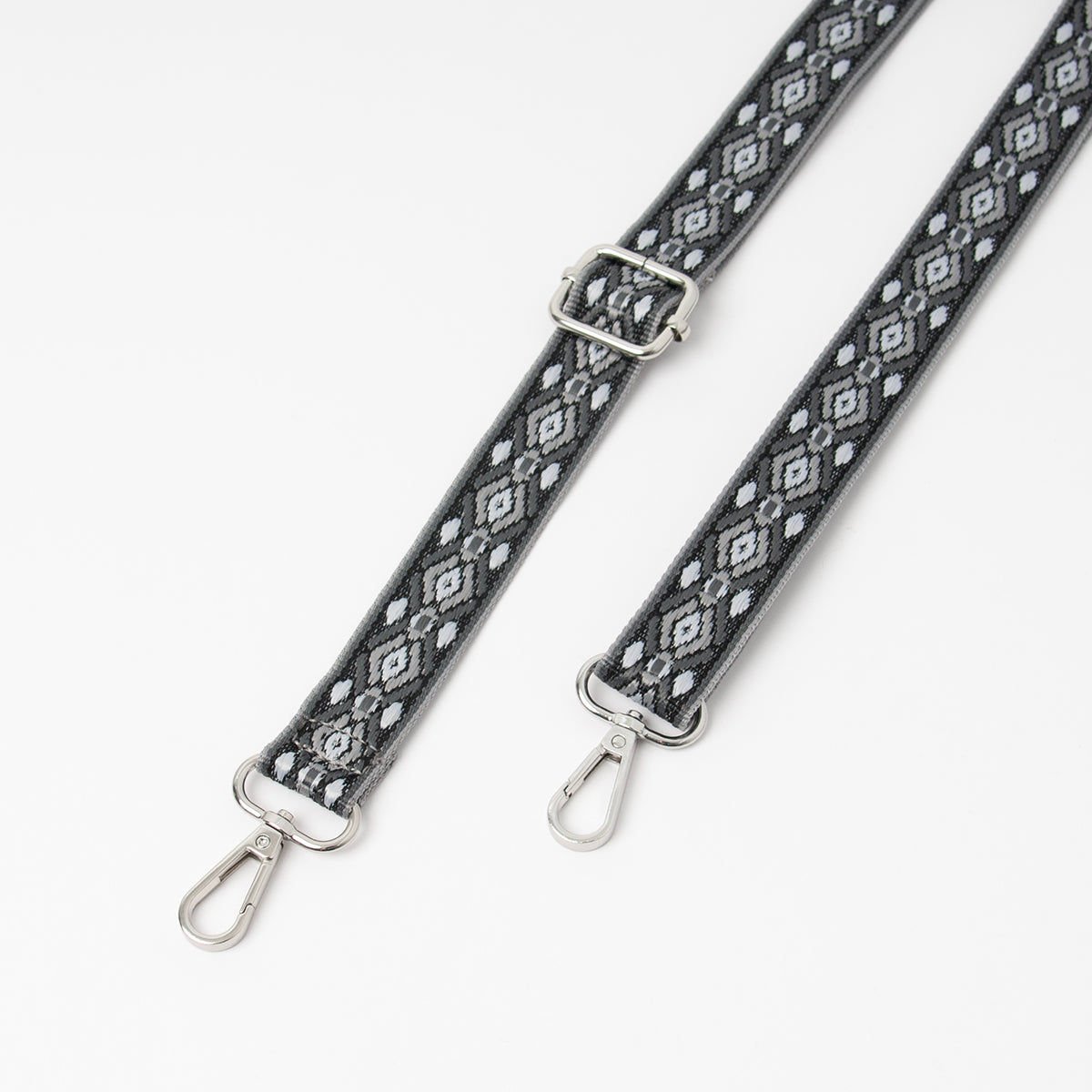 877901 Vesker, Smal skulderrem mønstret 2 cm - svart