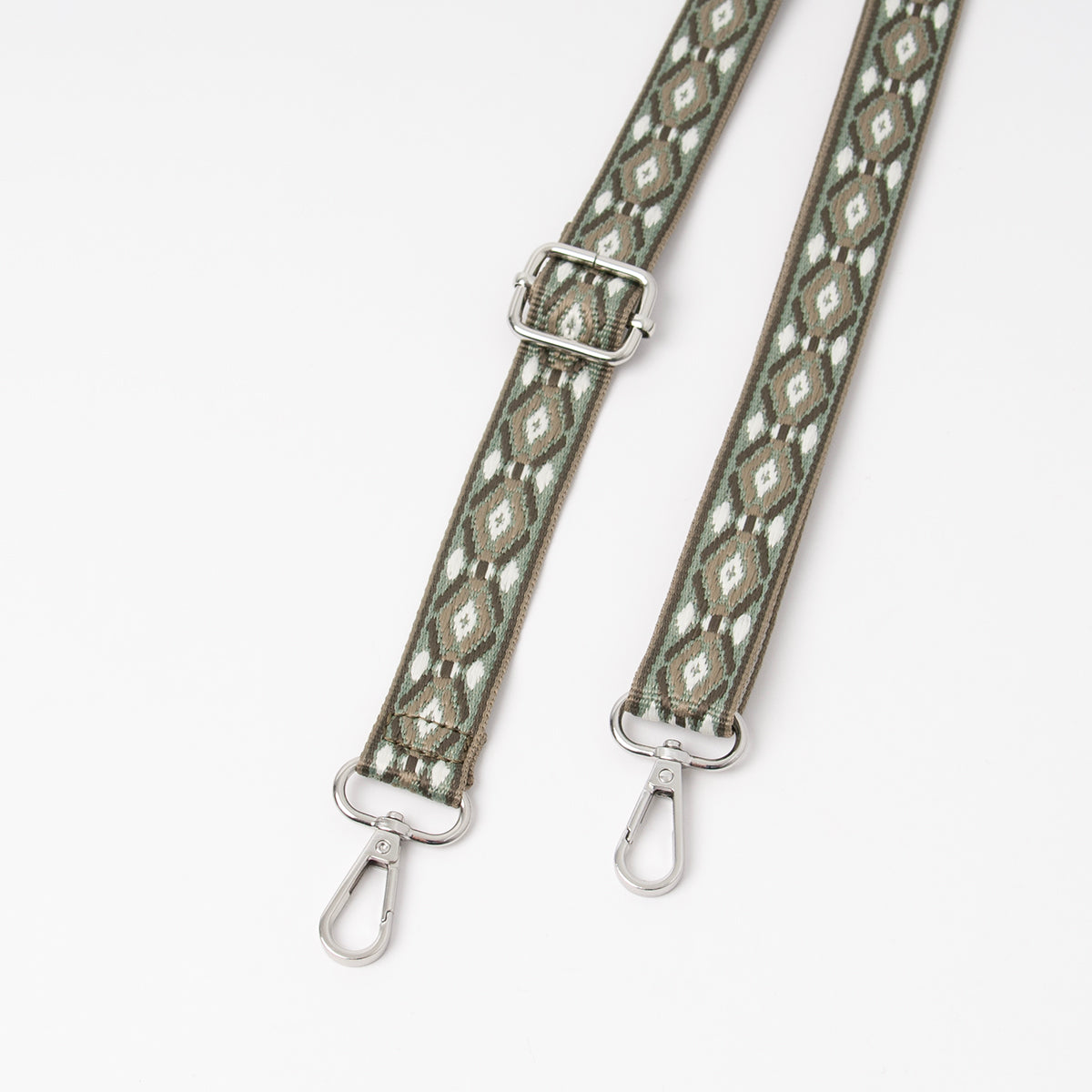 877950 Vesker, Smal skulderrem mønstret 2 cm - olivengrønn