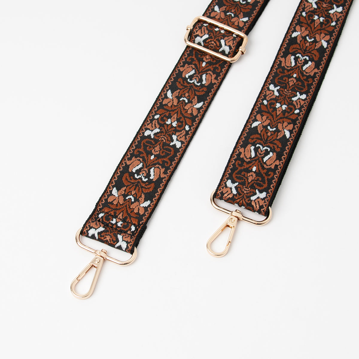 878101 Vesker, Skulderrem folklore mønstret 3,8 cm - svart