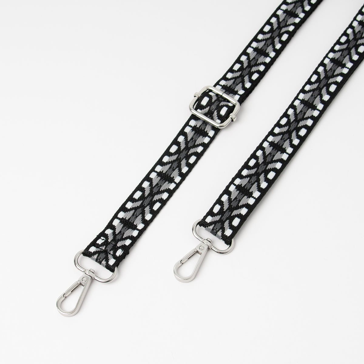 878301 Vesker, Smal skulderrem mønstret 2,5 cm - svart