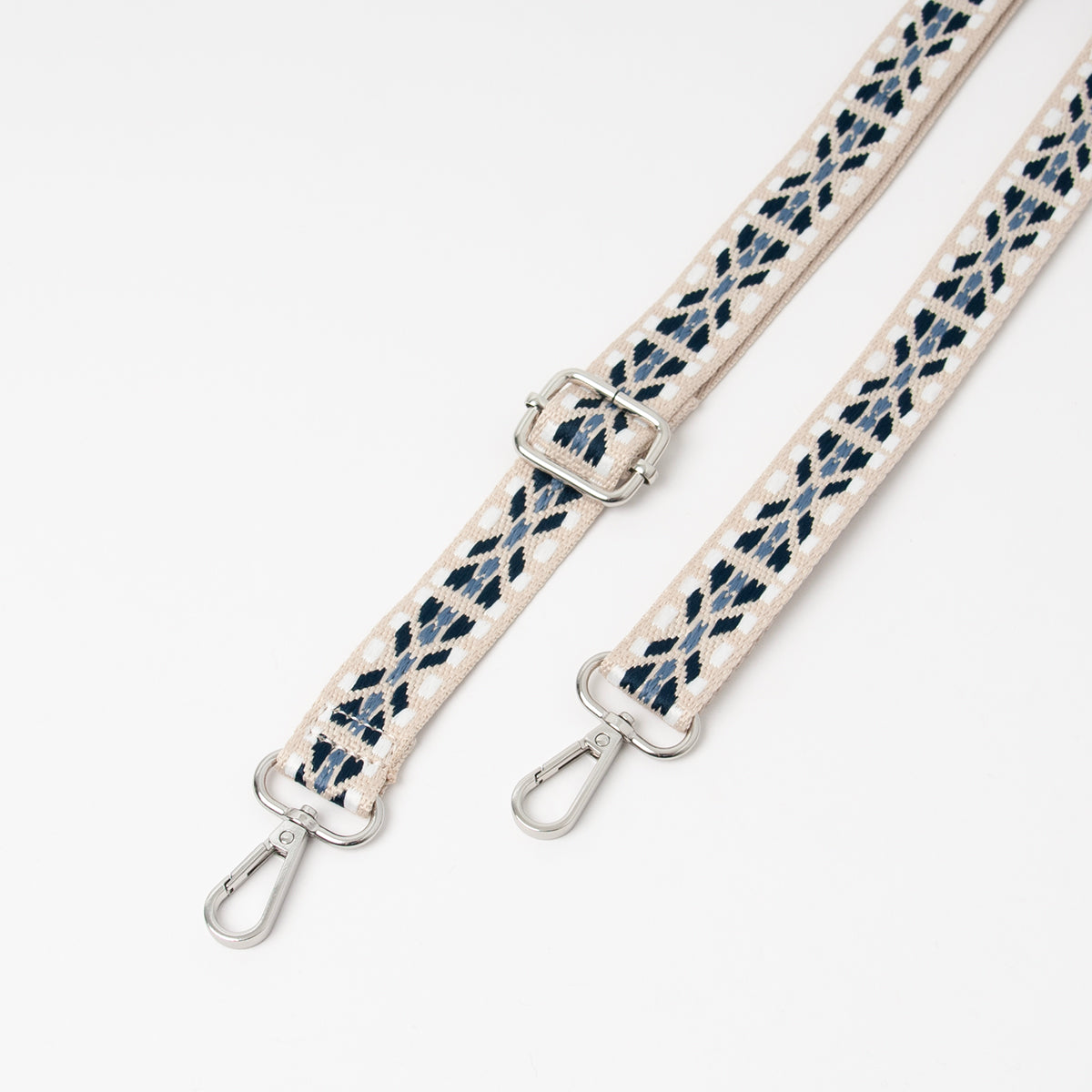 878341 Vesker, Smal skulderrem mønstret 2,5 cm - blå