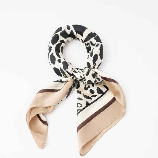 879105  Skjerf, Lite skjerf Leo print - beige