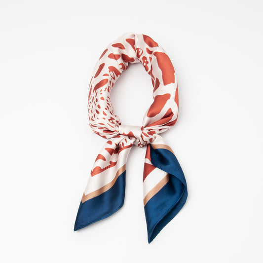 879141  Skjerf, Lite skjerf Leo print - navy