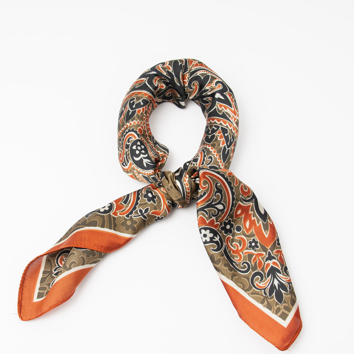 879550  Skjerf, Lite skjerfpaisley print - olivengrønt