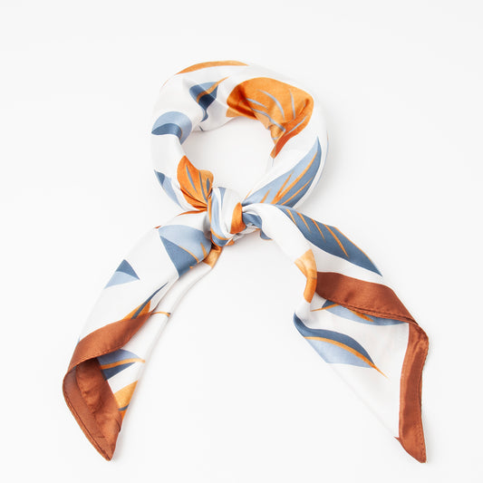 879605  Skjerf, Lite skjerf bladprint - beige