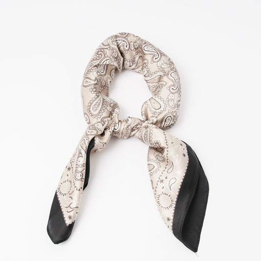 879901  Skjerf, Lite skjerf paisley print - svart