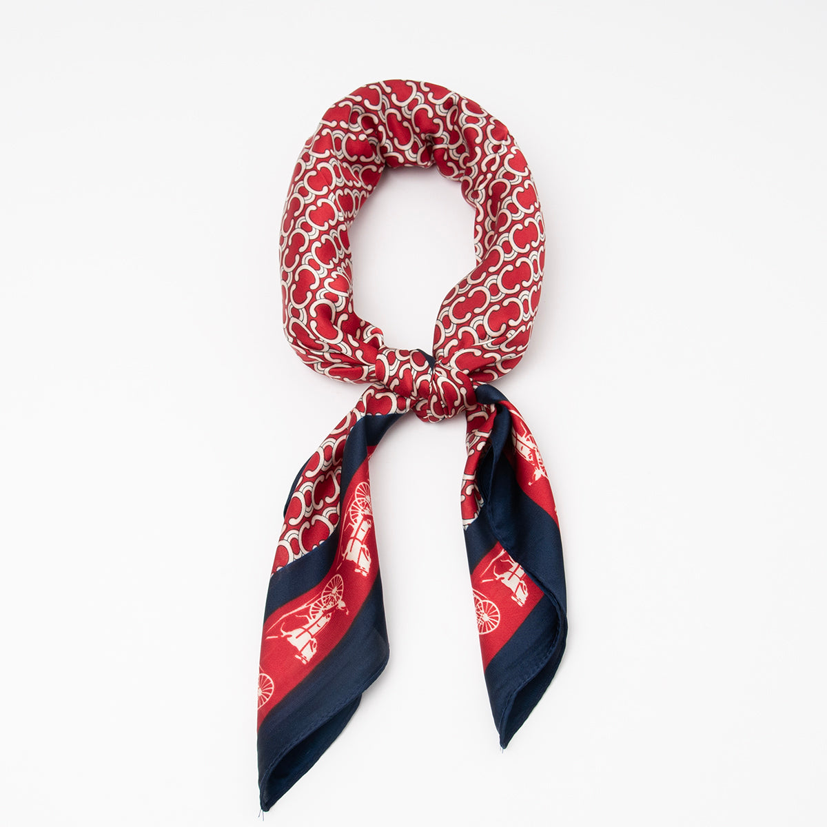 880141  Skjerf, Lite skjerf Hest print -blå/rød