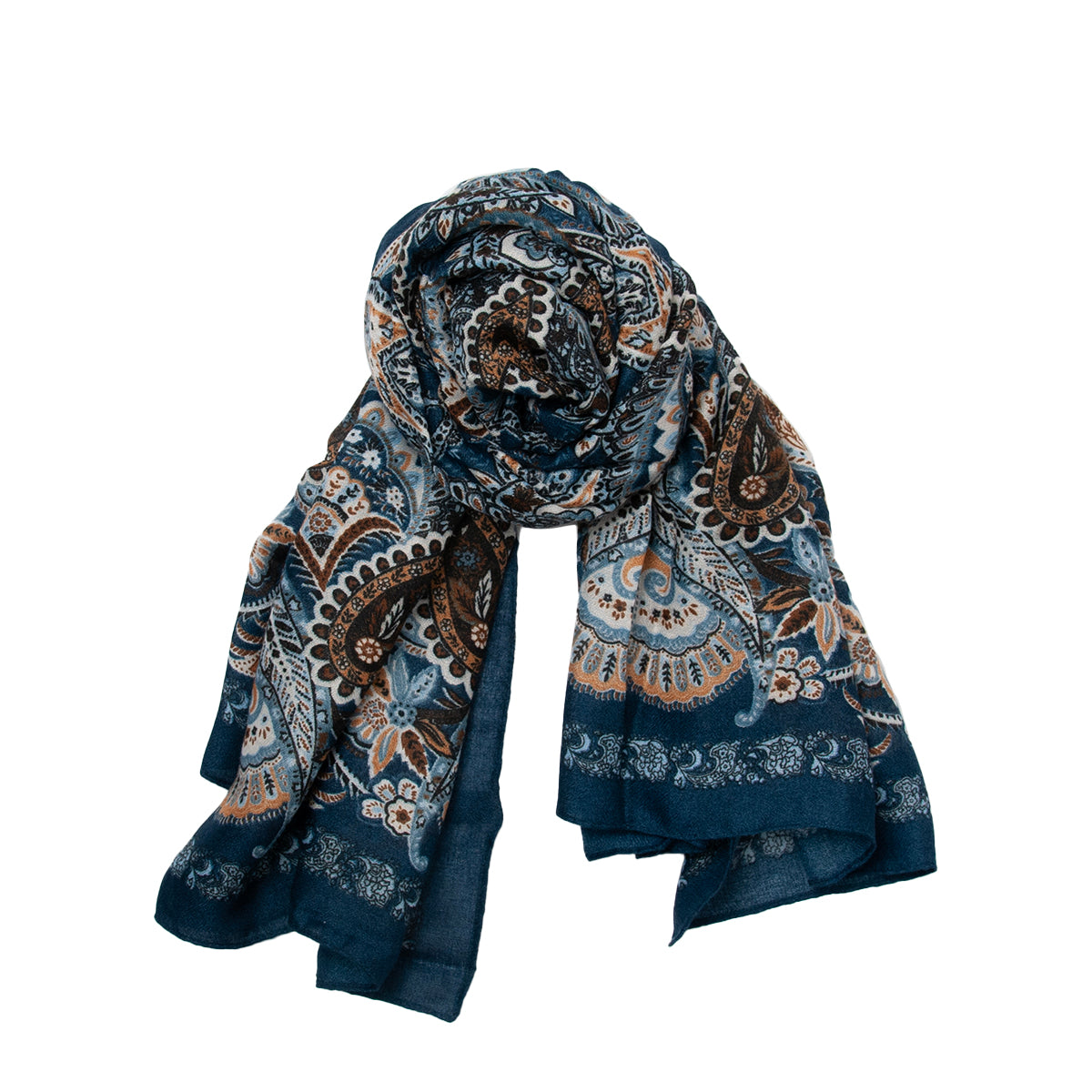 880841  Skjerf, Mykt skjerf paisley print - marine