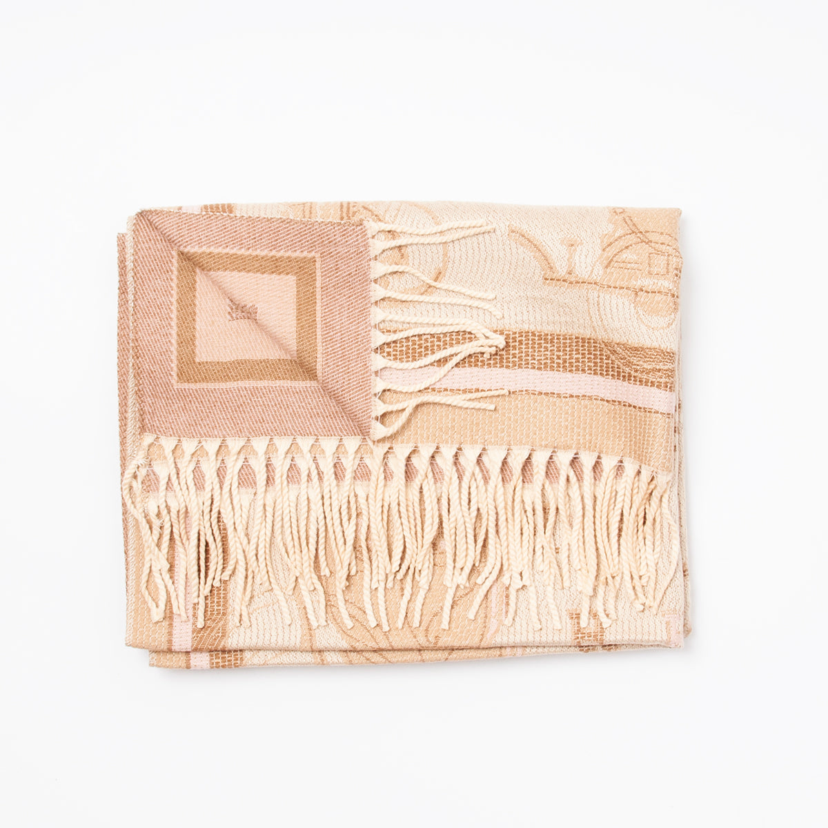 881105  Skjerf, Mykt skjerf Hest print - beige