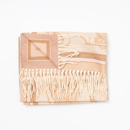 881105  Skjerf, Mykt skjerf Hest print - beige