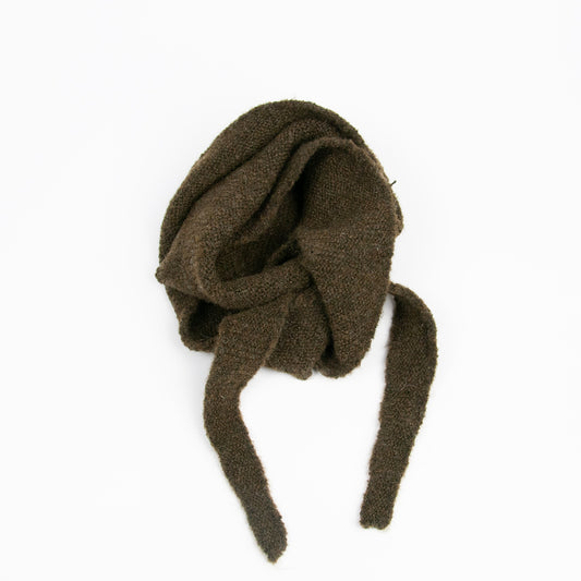 882150 Skjerf, Strikket lite SOFIE skjerf. 107 x 13 cm - olivengrønn