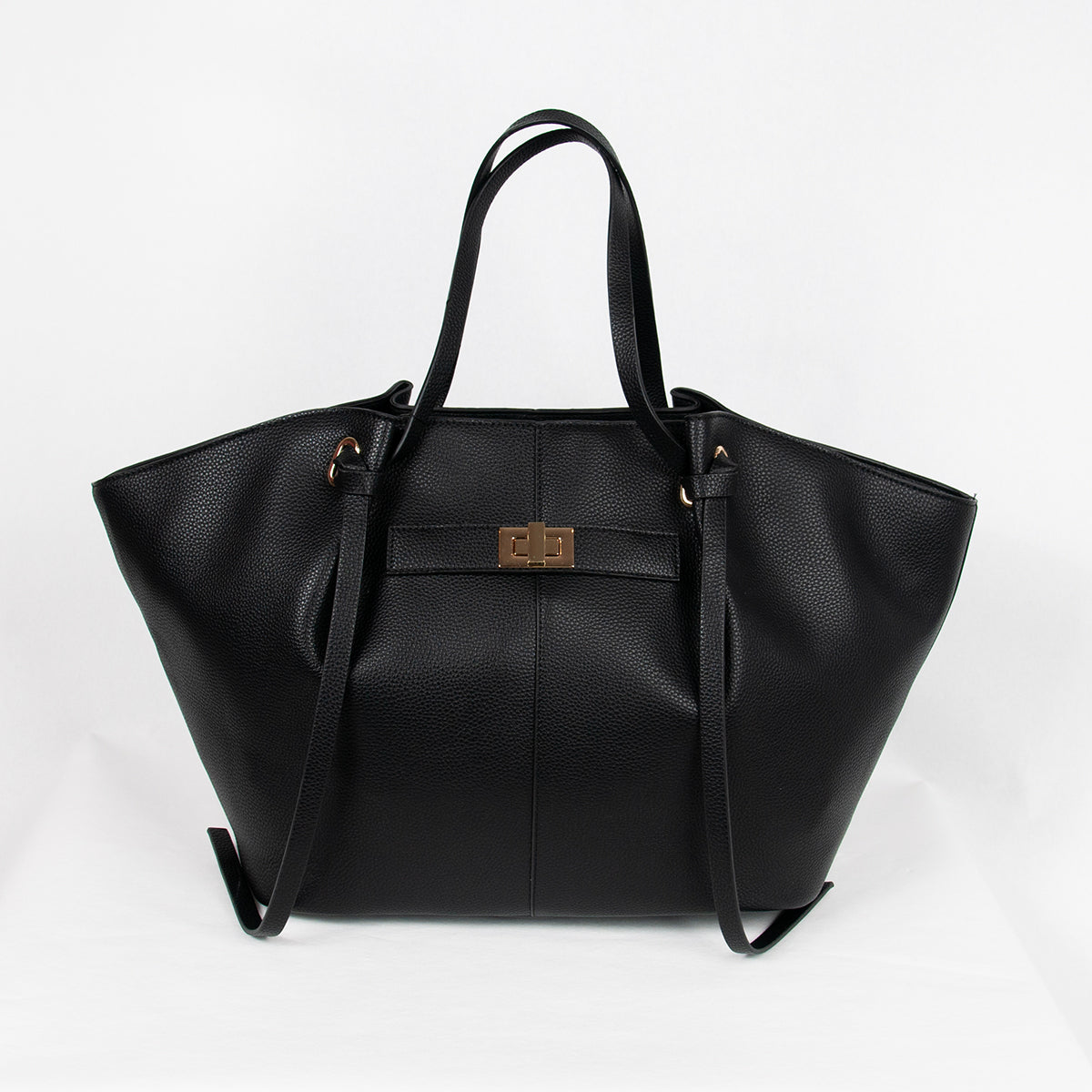 882401 Vesker, STOR JOSEFINE shopper med frontspenne - svart