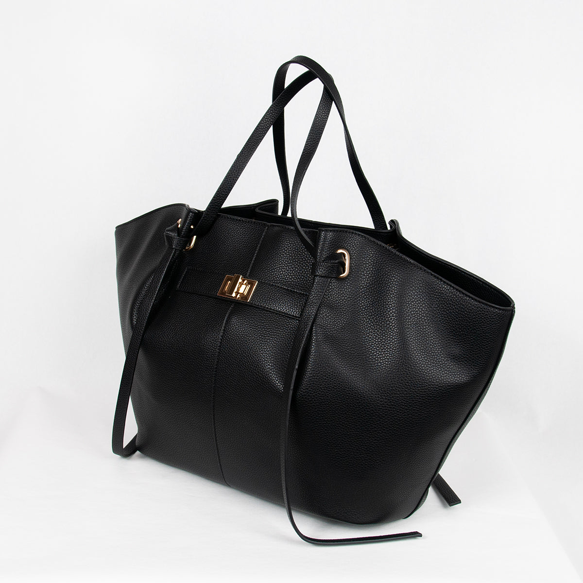 882401 Vesker, STOR JOSEFINE shopper med frontspenne - svart