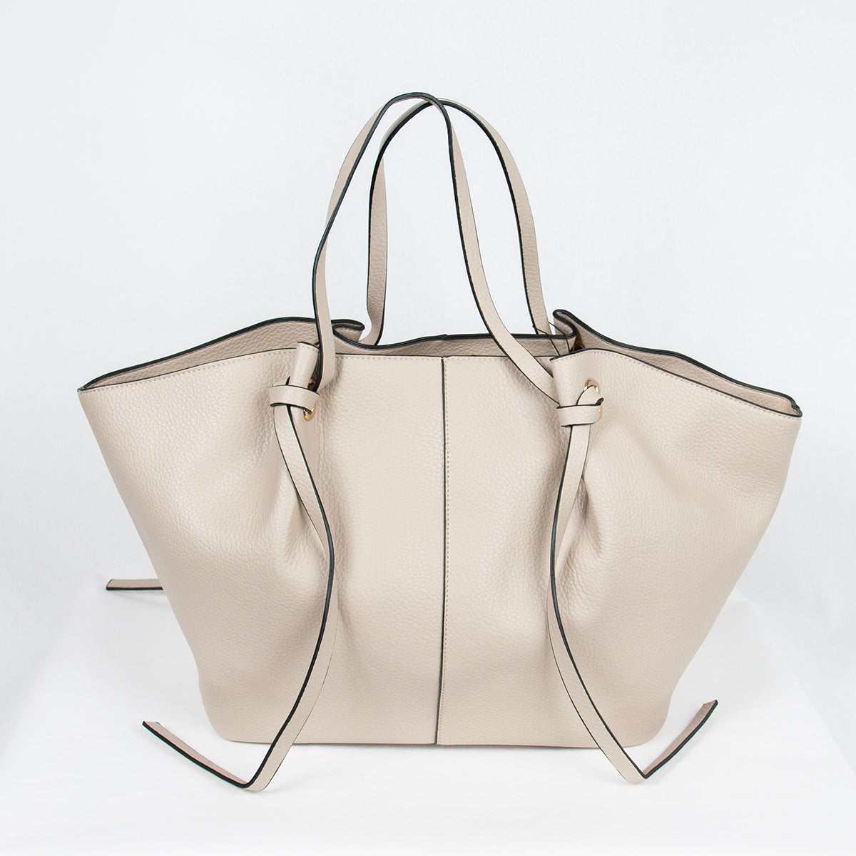 882405 Vesker, STOR JOSEFINE shopper med frontspenne - beige
