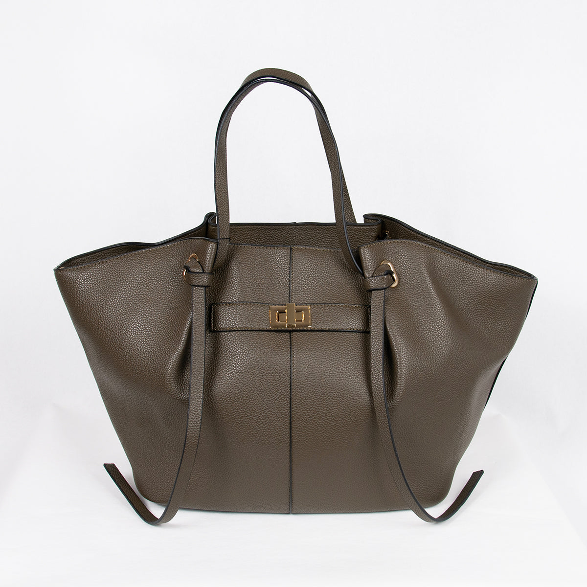 882411 Vesker, STOR JOSEFINE shopper med frontspenne - brun