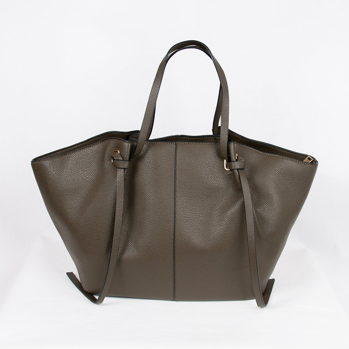 882411 Vesker, STOR JOSEFINE shopper med frontspenne - brun