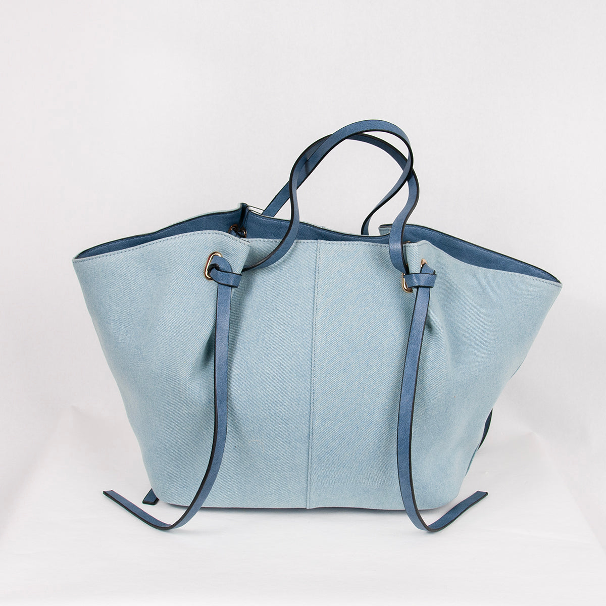 882446 Vesker, STOR JOSEFINE shopper med frontspenne - blå