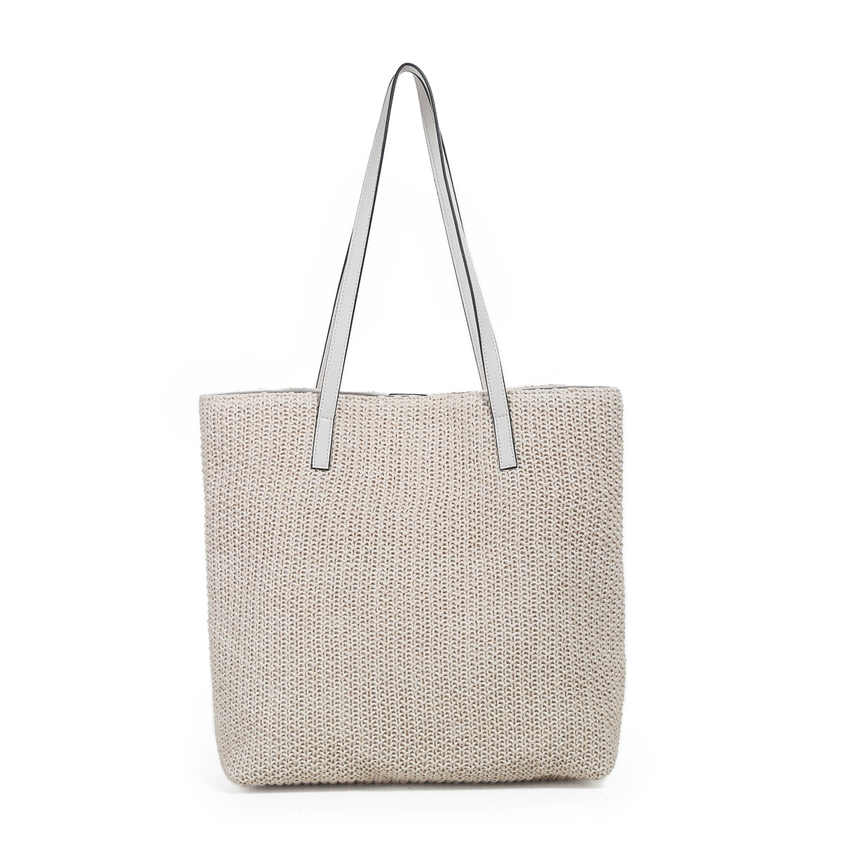 882702 Vesker, JOANNA shopper i strå- offwhite