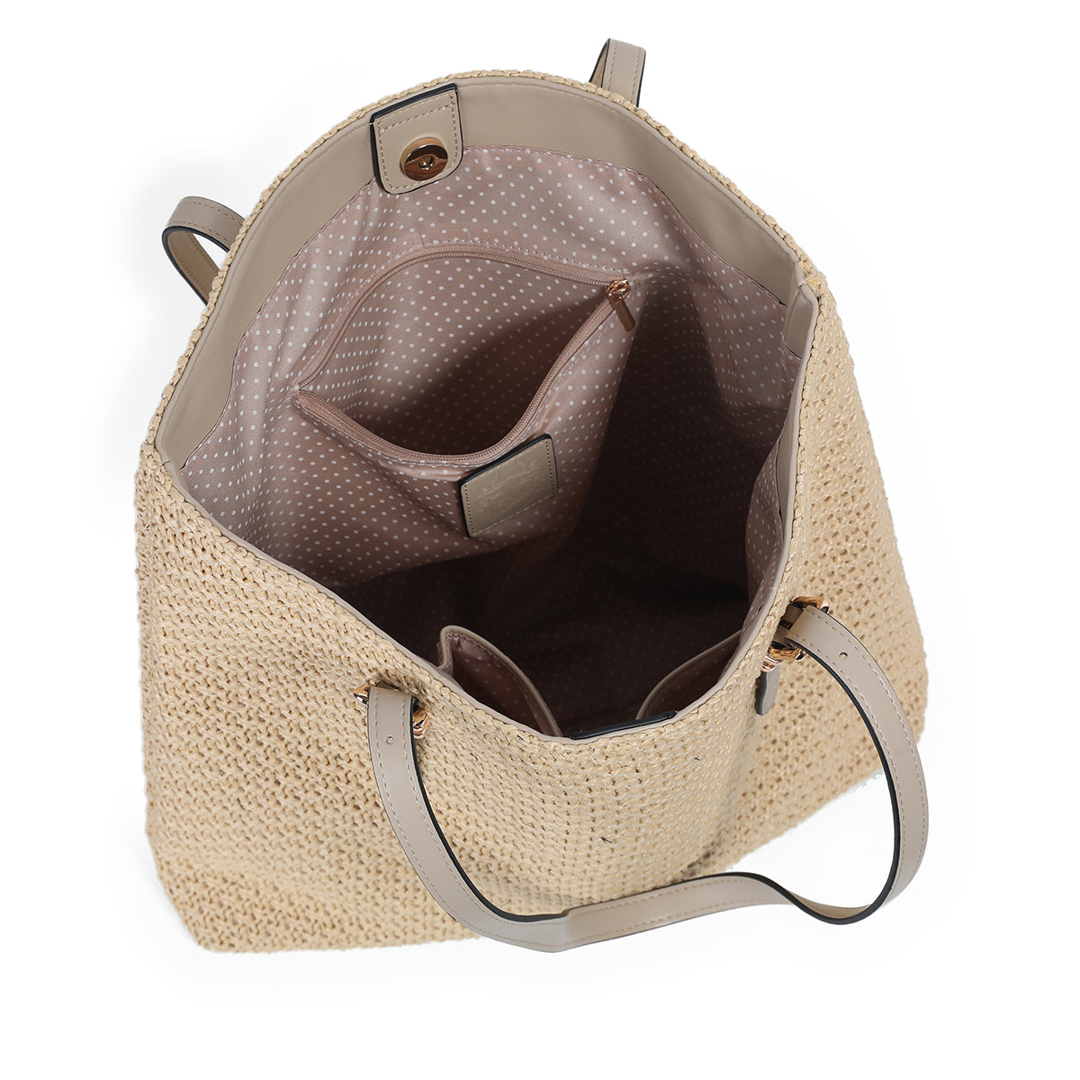 882705 Vesker, JOANNA shopper i strå- beige