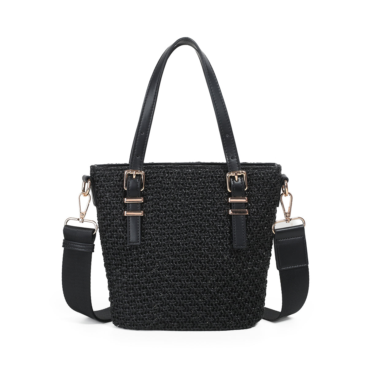 882801 Vesker, JOJO mini shopper i strå- svart