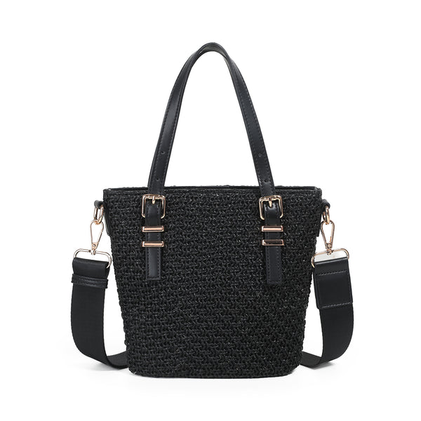 882801 Vesker, JOJO mini shopper i strå- svart