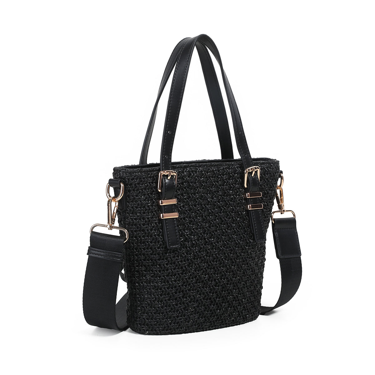 882801 Vesker, JOJO mini shopper i strå- svart
