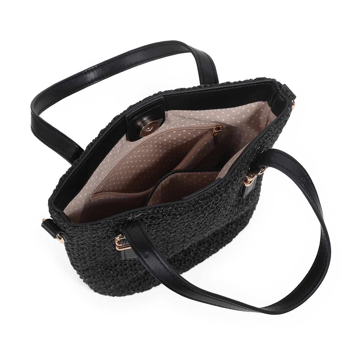 882801 Vesker, JOJO mini shopper i strå- svart