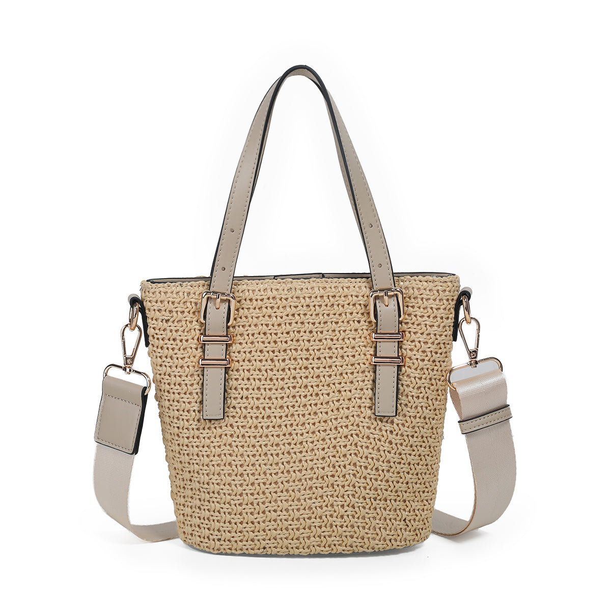 882805 Vesker, JOJO mini shopper i strå- beige