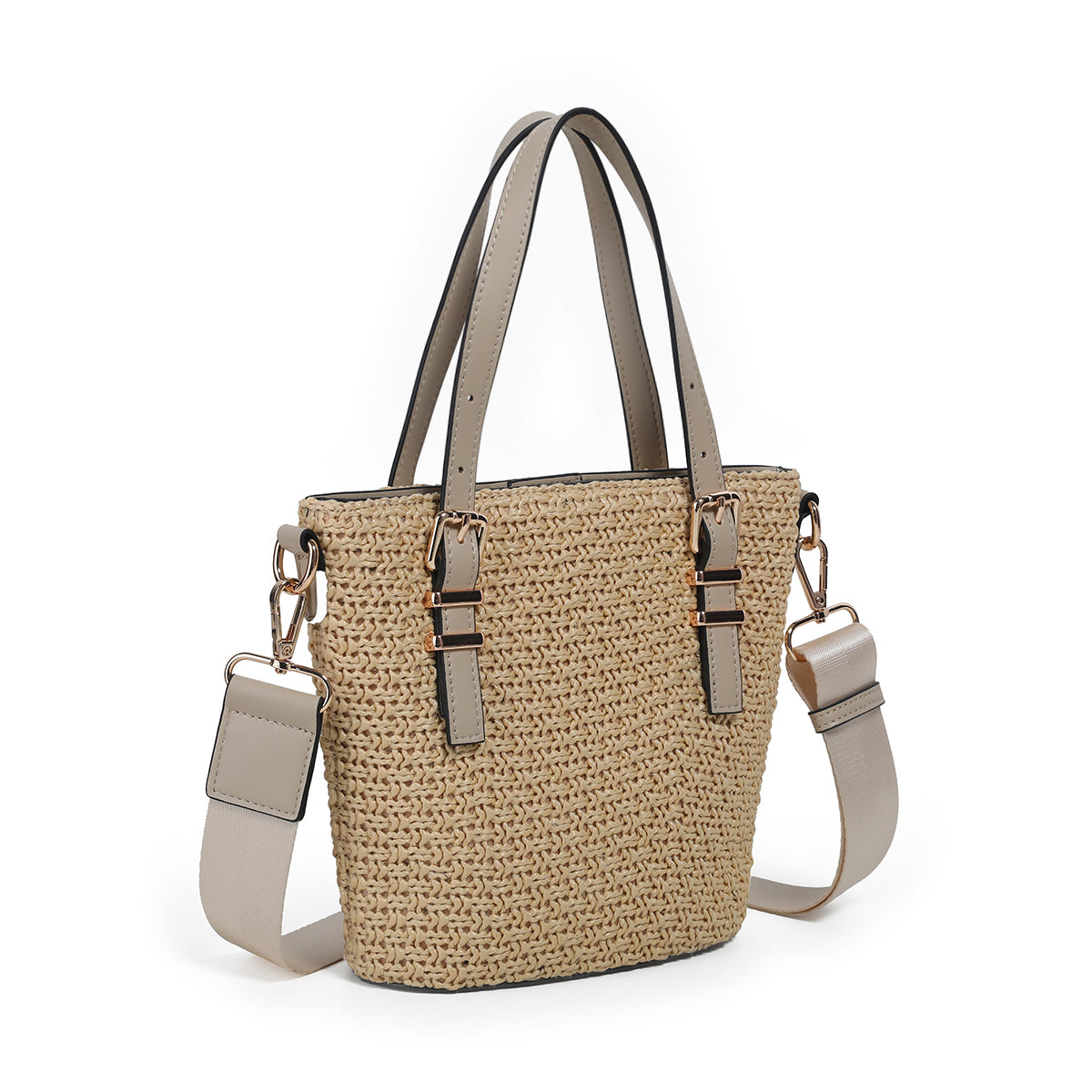 882805 Vesker, JOJO mini shopper i strå- beige