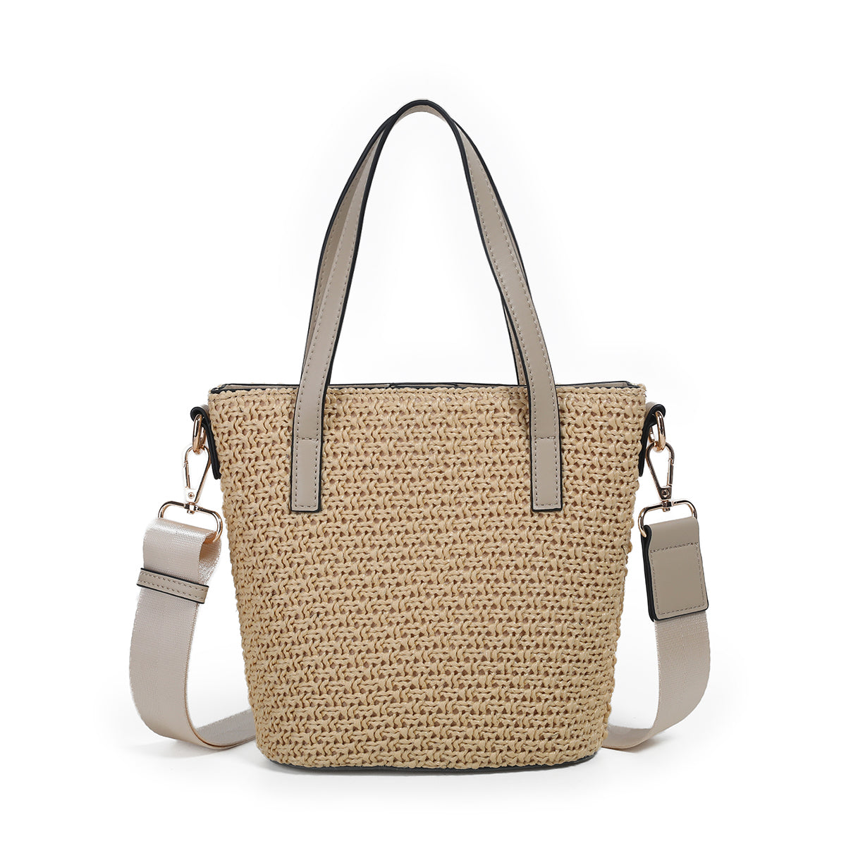 882805 Vesker, JOJO mini shopper i strå- beige