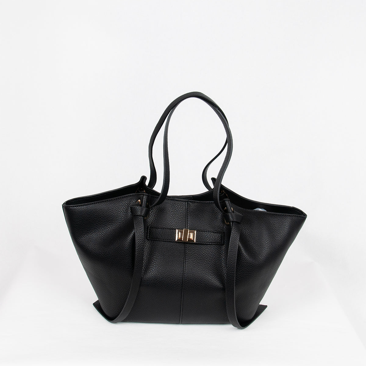 883101 Vesker, JOSEFINE shopper med frontspenne - svart
