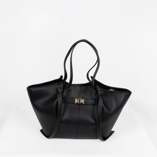 883101 Vesker, JOSEFINE shopper med frontspenne - svart
