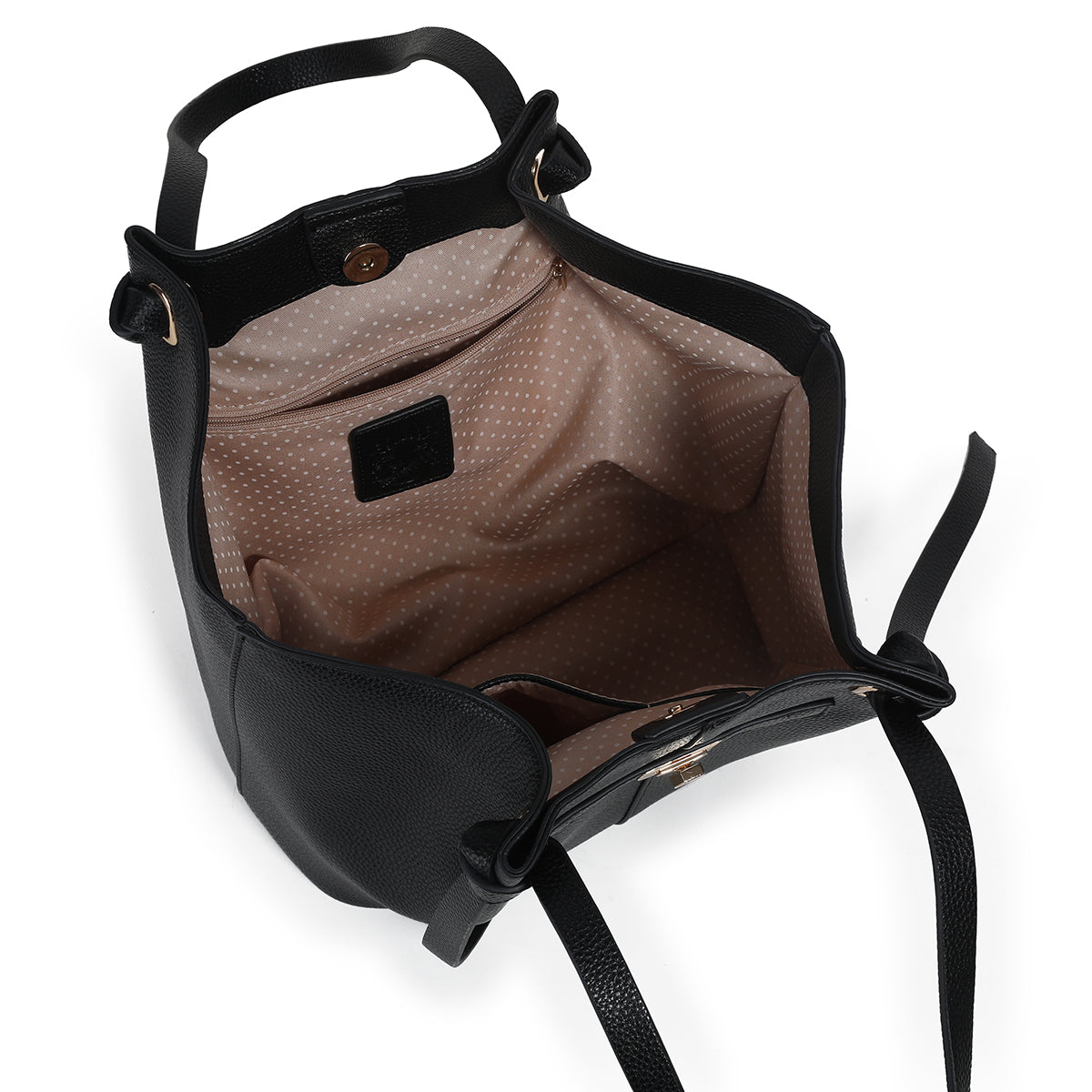 883101 Vesker, JOSEFINE shopper med frontspenne - svart