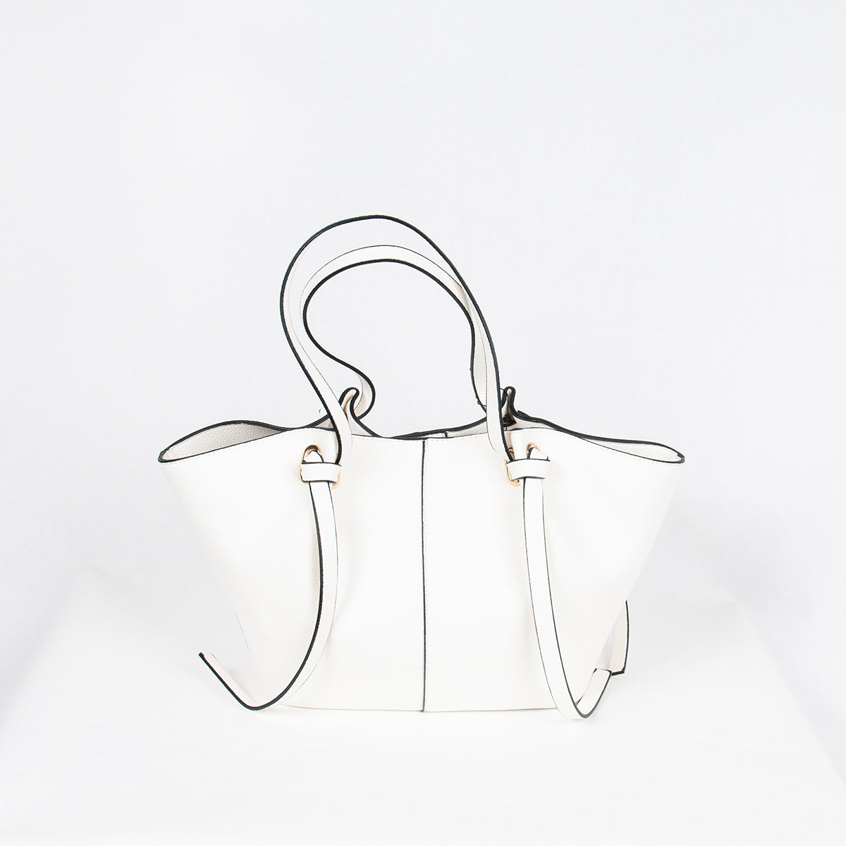 883102 Vesker, JOSEFINE shopper med frontspenne - hvit