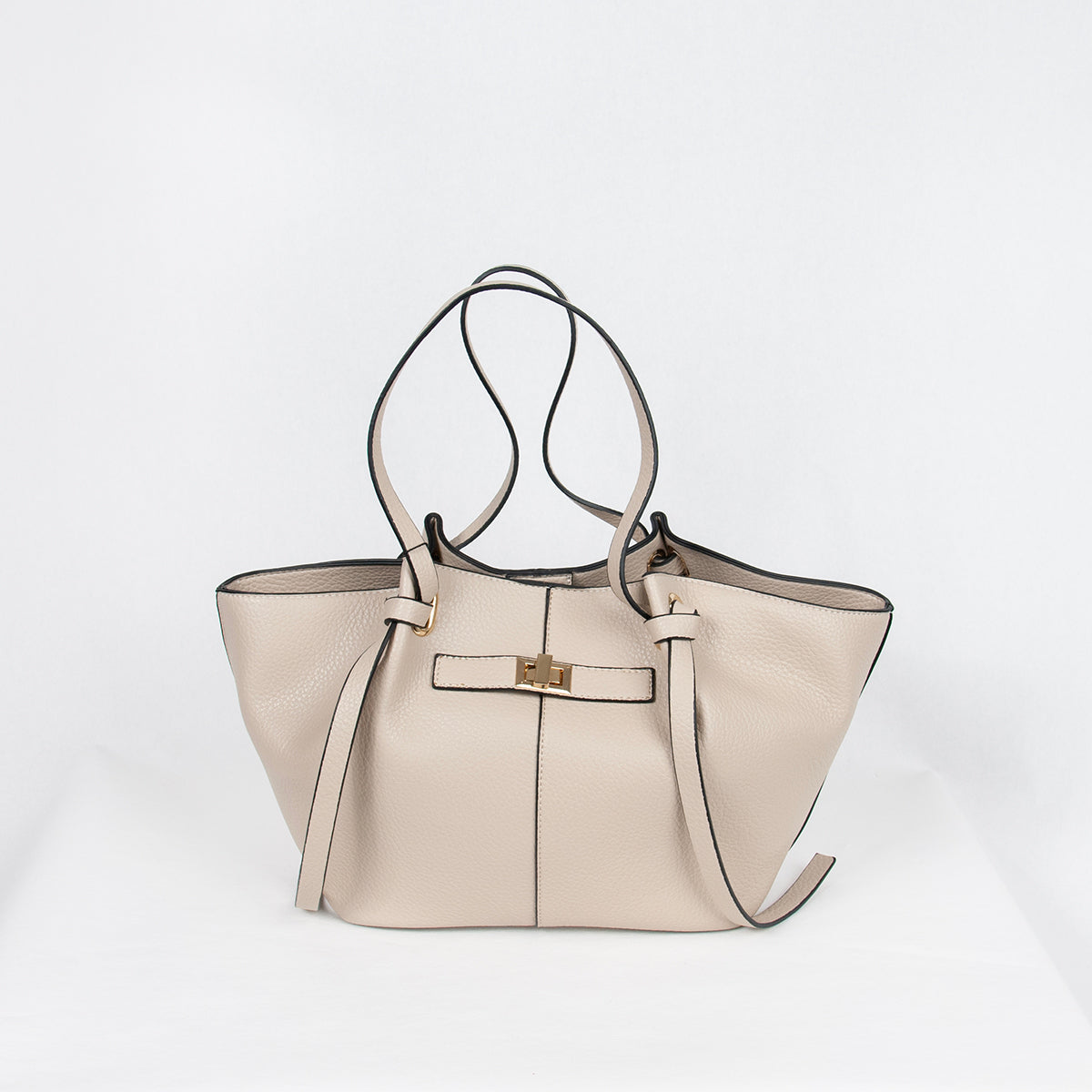 883105 Vesker, JOSEFINE shopper med frontspenne - beige