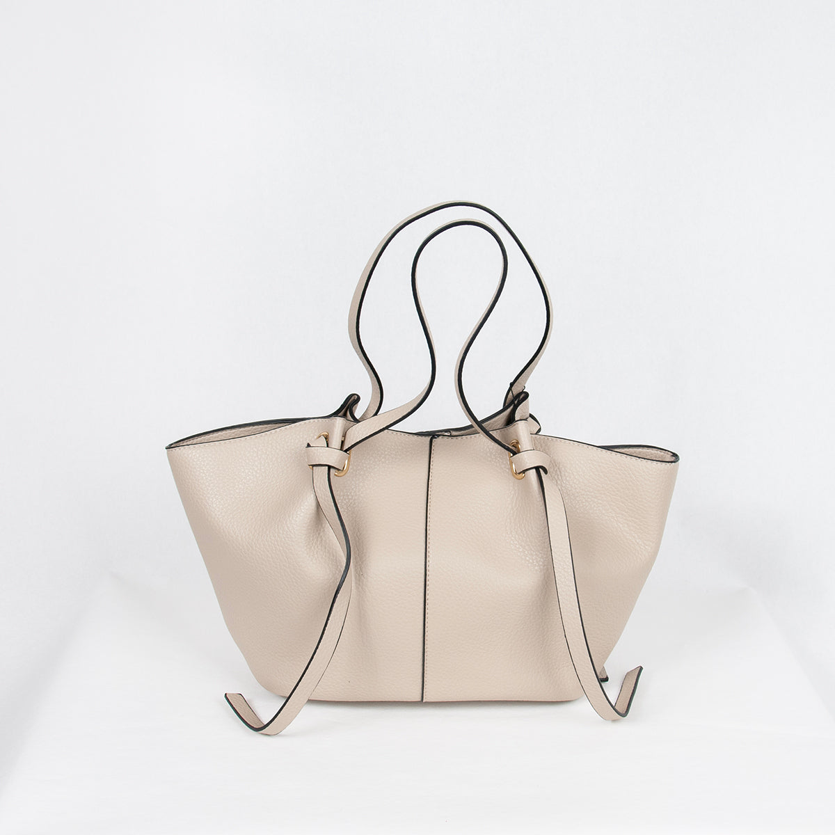 883105 Vesker, JOSEFINE shopper med frontspenne - beige
