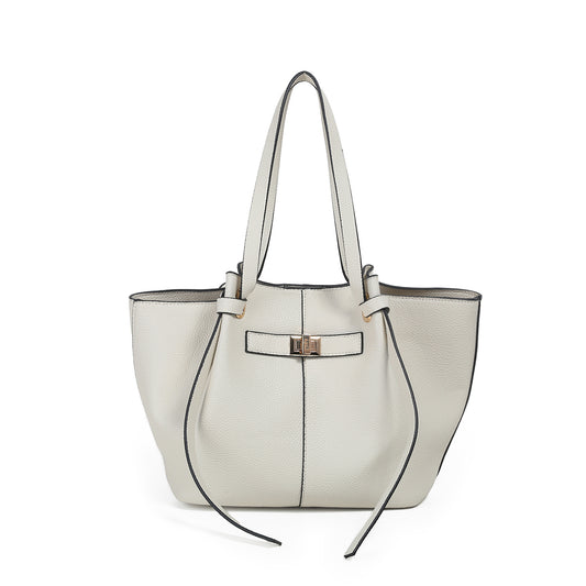 883105 Vesker, JOSEFINE shopper med frontspenne - beige