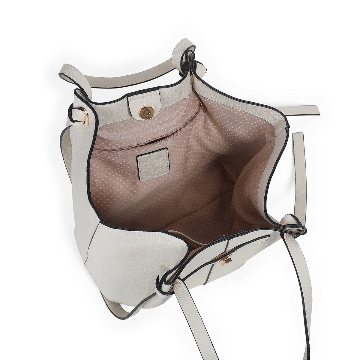 883105 Vesker, JOSEFINE shopper med frontspenne - beige