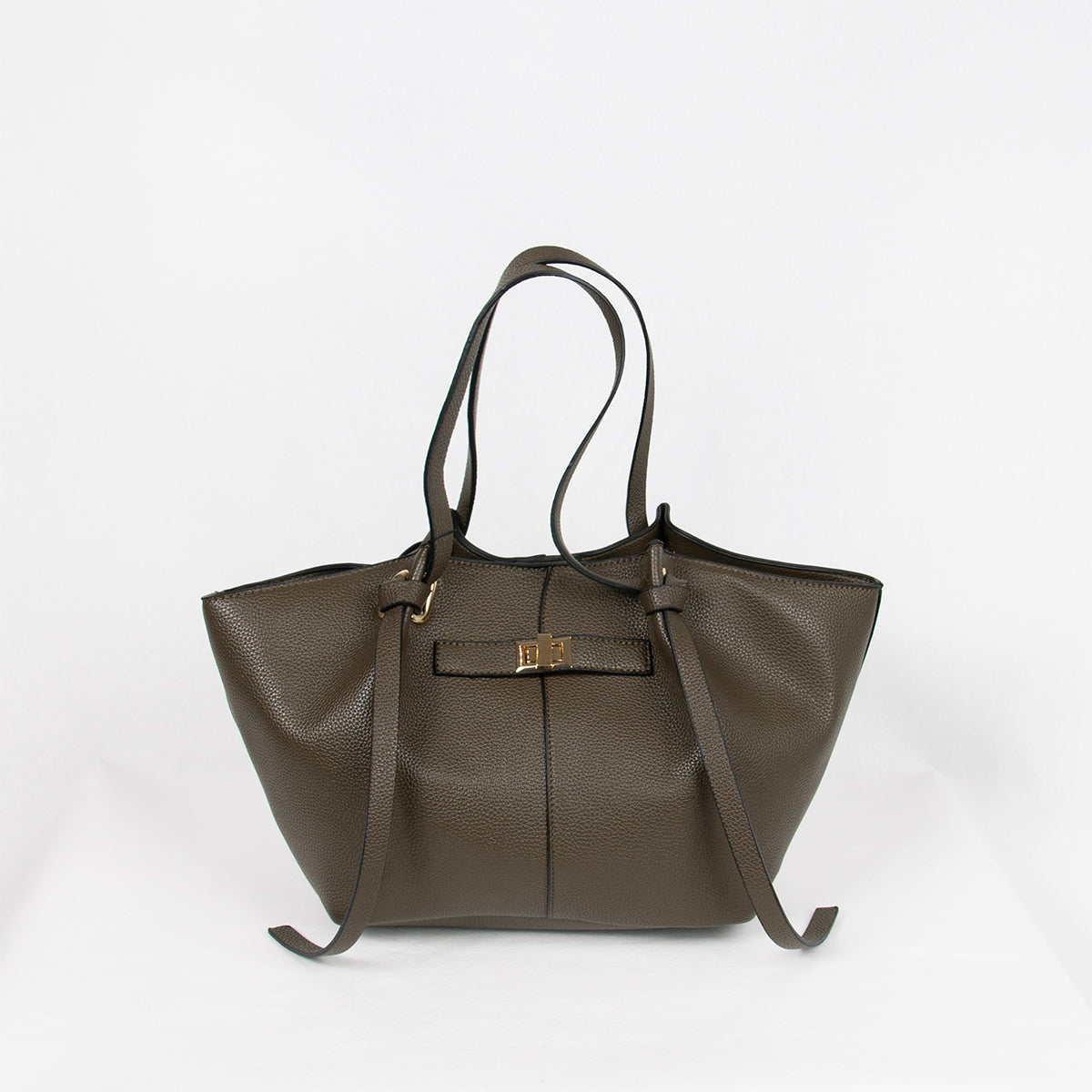 883111 Vesker, JOSEFINE shopper med frontspenne - brun